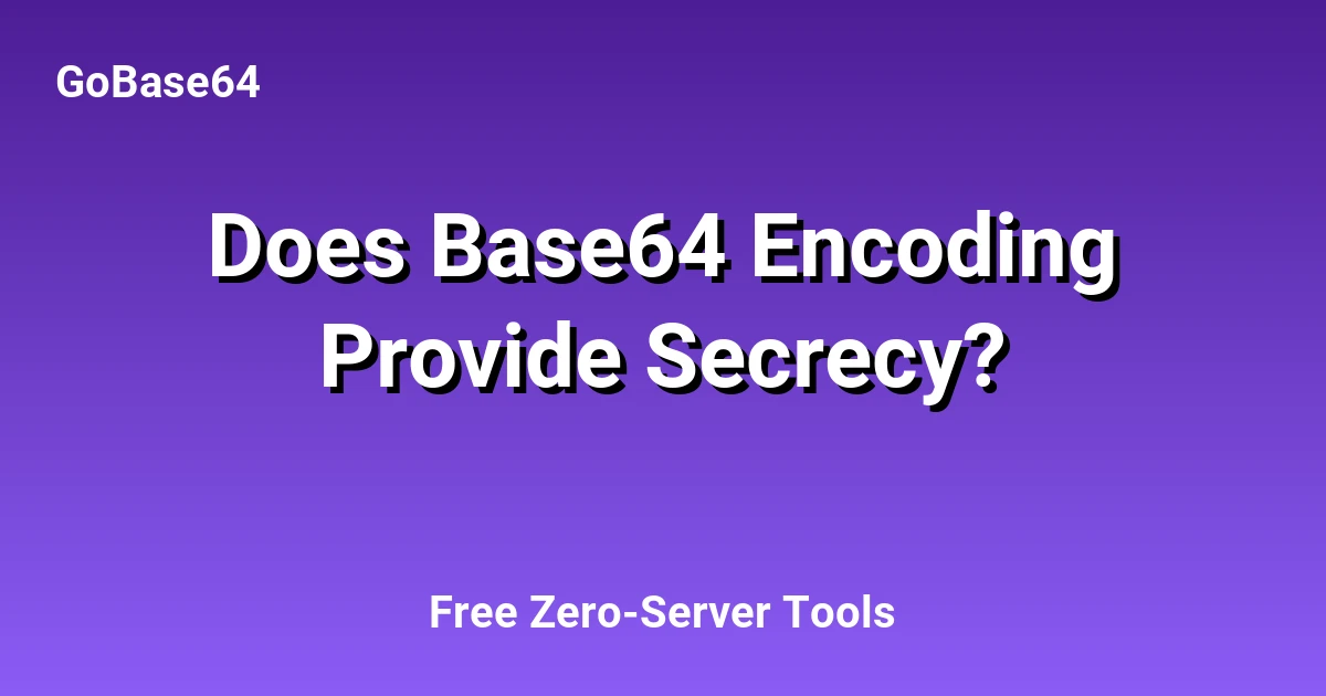 Does Base64 Encoding Provide Secrecy?